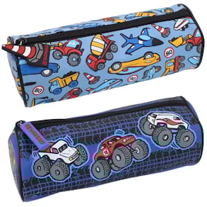 Schlampermäppchen DONAU Fahrzeuge, rund, 21x8x8 cm, 1 Zipp