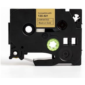 Tape 9mm TZe-821 svart på guld