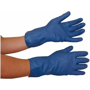 Rengøringshandsker latex L, blå, 12 par