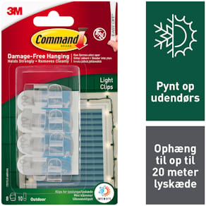 Klæbeclips 3M Command transparent, aftagelige, 4 pakker