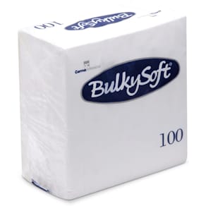 Middagsservietter BulkySoft 3-lags, hvid 40x40 cm, 100 stk