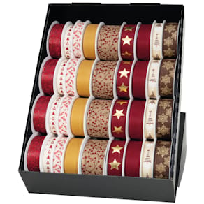 Weihnachts-Zierband-Präsenter Goldina, 36-tlg., bordeaux/gold