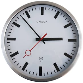 Wanduhr UNILUX STATION, Funk, Ø35 cm, grau