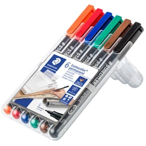 Folienstift STAEDTLER Lumocolor permanent SF, 6 Farben sortiert