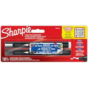 Sharpie Creative Acrylic Marker svart och vit i blisterförpa