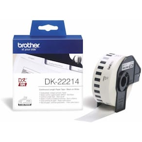 Etiketrulle Brother DK 12 mm x 30,48 m hvid, 3 stk