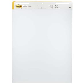 Flipoverpapir, Post-it Super sticky hvid, 635x762, blok a 30 ark