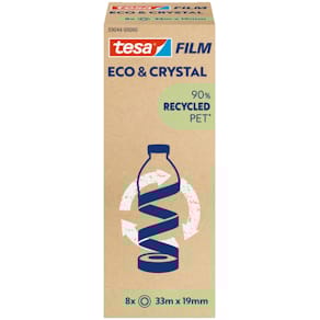 Klebefilm tesa eco & crystal, 19 mm x 33 m, 8 Stück, transparent
