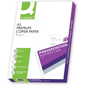 Kopierpapier Q-Connect Premium, A3, 80 g/m², 500 Blatt, weiß