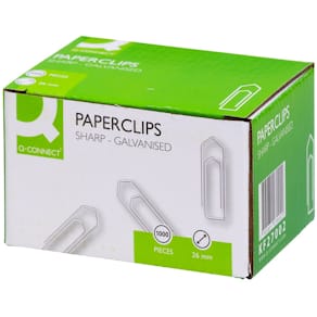 Büroklammer Q-CONNECT KF27002, 26 mm, 1000 St., verzinkt