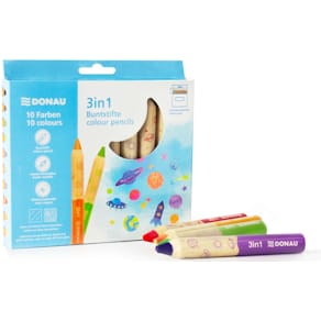 Farbstiftetui DONAU 3in1, 10 St., sortiert