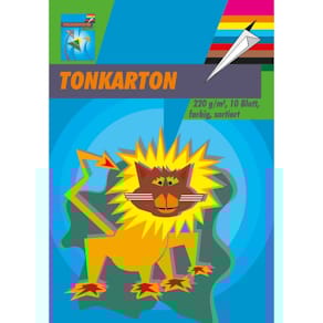 Tonkarton PVP, A3, 220g/m², 10 Blatt, farbig sortiert