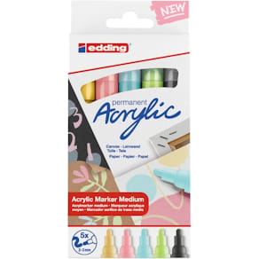 Acrylmarker edding 5100 medium, 2–3 mm Pastell-Set