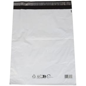 Forsendelsespose Coex 50 µm, 340x420 mm, LDPE, hvid/sort, 100 stk