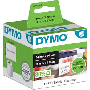 Etiketten Dymo LabelWriter, 70 x 54 mm, wit, 320 stuks