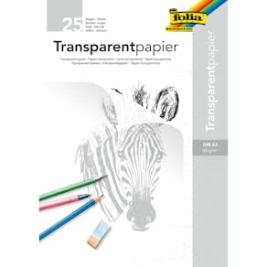 Transparentpapierblock Folia, A3, 25 Blatt, 80 g/m², transparent