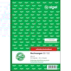 Rechnungsbuch Sigel, A5, 3x50 Blatt, SD