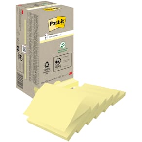 Haftnotiz Post-it Recycling Z-Notes, gelb, 76 x 76 mm, 16 x 100