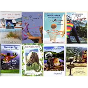 Geburtstagskarte Apollo Sport, 10er-Set, sortiert