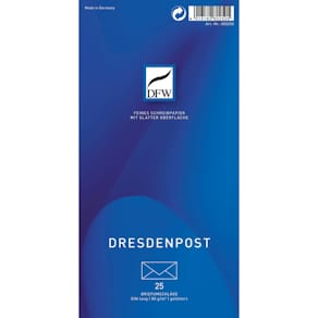 Briefumschlag DFW DresdenPost, DL, weiß, gefüttert, 25 Stück