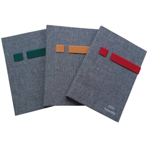 Notizbuch DONAU, A5, Punktraster, Handy-/Stiftehalter, grau