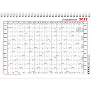 Wandkalender GÜSS, A4 quer, 5 Jahre, 1 Jahr/1 Seite
