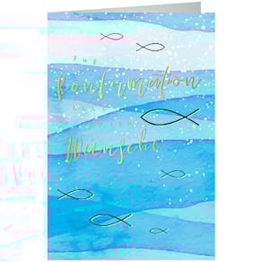 Konfirmationskarte, 11,5 x 17 cm, Goldfolie, 5er-Pack