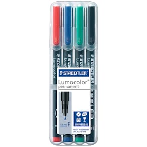 Folienstift STAEDTLER Lumocolor permanent F, 4 Farben sortiert