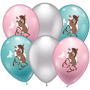Luftballon KARALOON, Pferd, 6 Stück, sortiert