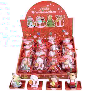 Weihnachtsfigur PBS sortiert, Keramik, 4 cm, Geschenkverpackung, 