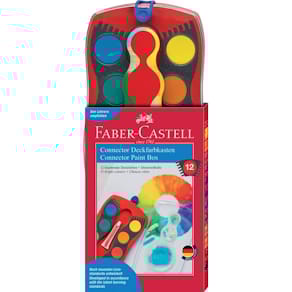 Farbkasten Faber-Castell Connector, 12 Farben, rot