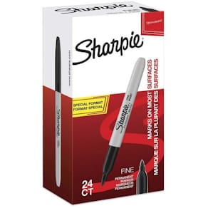 Permanent marker Sharpie fin spids 1,0 mm, sort, 24 stk