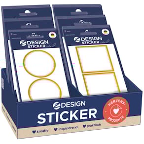 Sticker Avery Zweckform Gold-Rahmen, weiß/gold, 60 Stück, 4 Mot.-