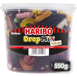Snoepgoed Haribo Drop mix gekleurd, emmer van 550 g