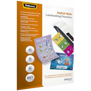 Lamineringslommer Fellowes Stylish Mat 80 µm A3, kasse 5 pk