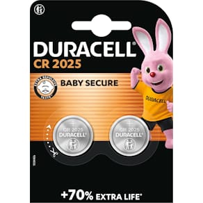 Knoopcelbatterij Duracell Electronics CR2025, blister van 2 stuks