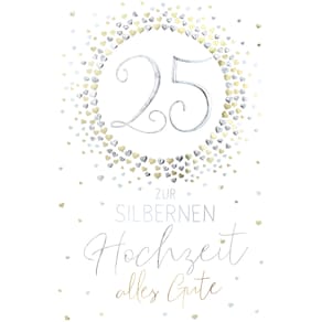 Glückwunschkarte Silberhochzeit, geprägt, mit Umschlag