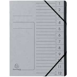 Ordnungsmappe EXACOMPTA, 12-teilig, grau, A4