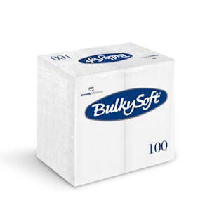 Middagsservietter BulkySoft 3-lags hvid 40x40cm 1/8-fold 100 stk