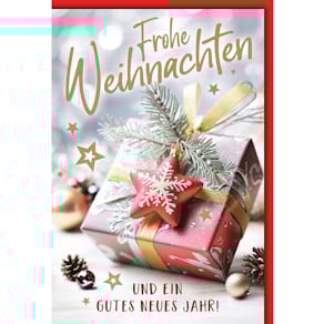 Weihnachtskarte Noname Doppeltext, bunt, 11,5 x 17 cm mit Umschlä