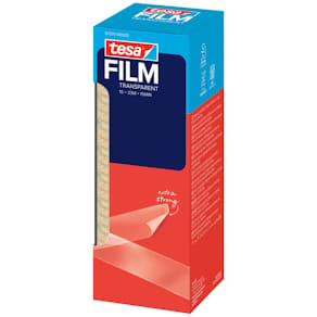 Klebefilm tesa tesafilm, 10 Rollen, 15 mm x 33 m, transparent