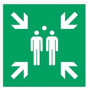 Schild MOEDEL Sammelstelle, ISO 7010, Alu, 400x400 mm