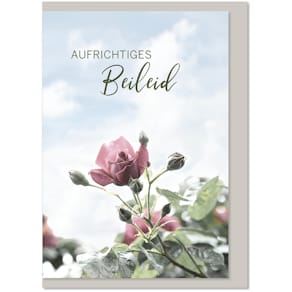 Trauerkarte KOMMA³, weiß/schwarz, mit Umschlag