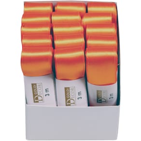 Geschenkband Goldina Doppelsatin, 25 mm x 3 m, orange