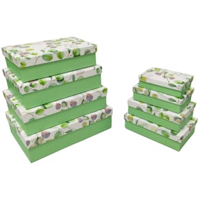 Geschenkkarton PBS Eukalyptus, grün/weiß, 8 Größen