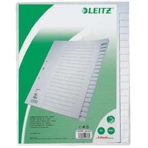 Register Leitz, A4, blanko, grau