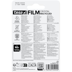 Klebefilm tesa eco & crystal, 19 mm x 10 m, 2 Stück, transparent