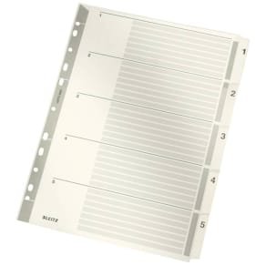 Register Leitz, A4, 1-5, grau