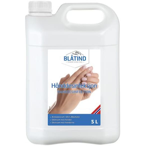 Hånddesinfeksjon BLÅTIND 85% gel 5L 3st