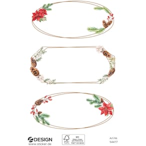 Weihnachtsetikett Avery Zweckform, Papier, bunt, 85 x 160 mm, 3 B